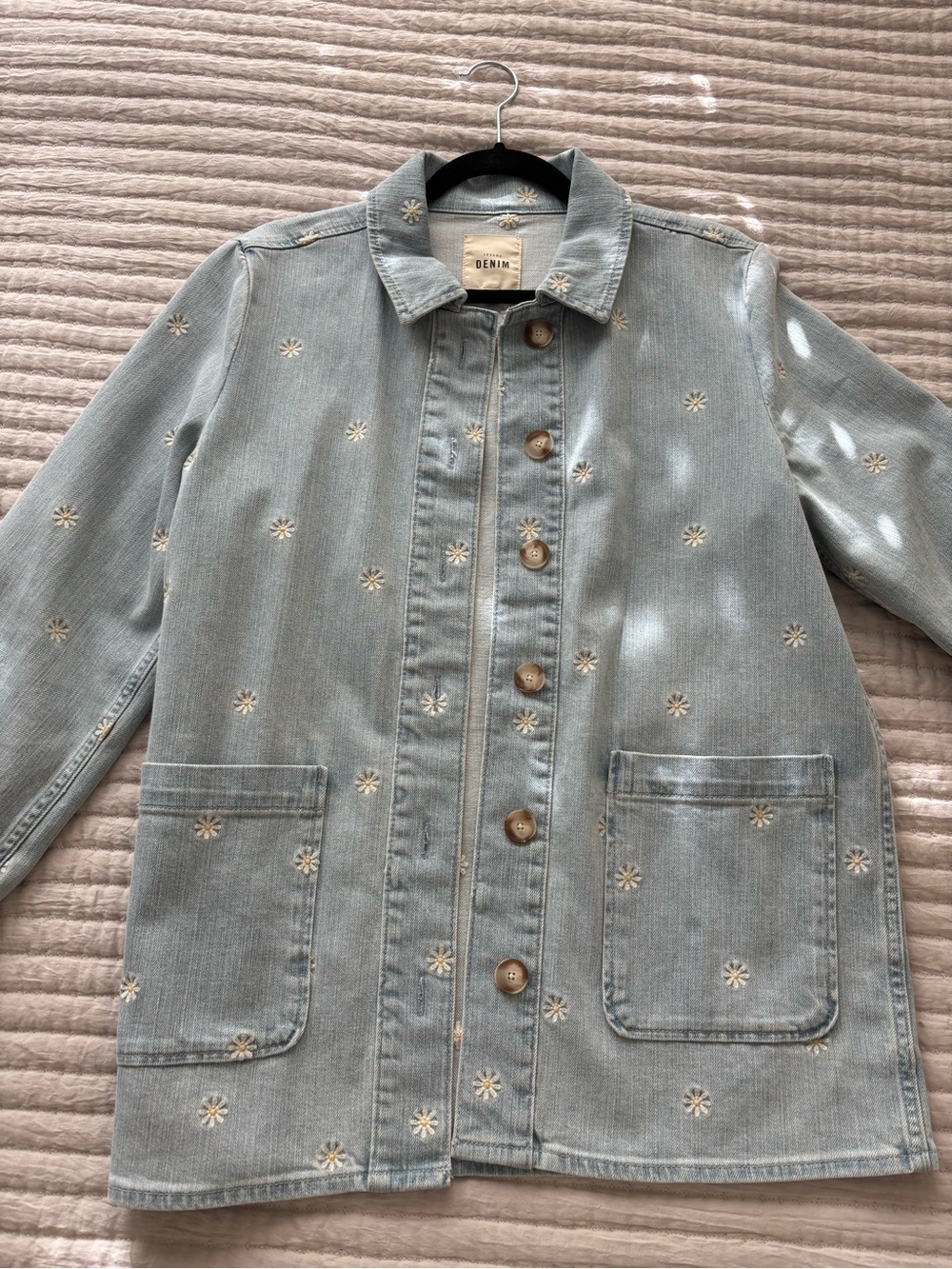 NWT Sezane Light Blue Embroidered Gab Jacket - Picture 5 of 10